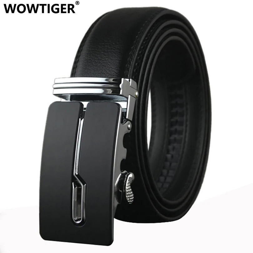 

WOWTIGER Belt designer automatic buckle Cowhide Leather men luxury fashion Man business belts for men