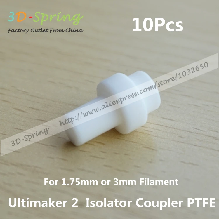 

10Pcs Ultimaker 2 UM2 Hot End Isolator Coupler PTFE Teflon Inner Sleeve For 1.75mm 3mm Filament High Quality