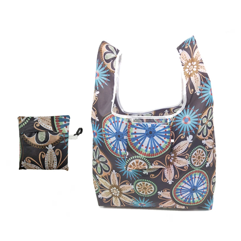 

Eco-friendly Simple Large Portable Shopping Bag Fashion Polyester Storage Pouch Women Reusable Tote Causal Folding