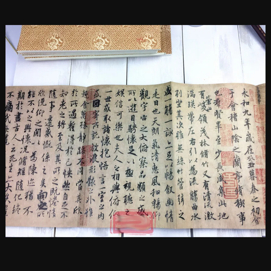 Авторская книга оригинальной Wang Xizhi Lan Ting Xu классической китайской каллиграфии копировальная книга живопись благодарственная коллекция