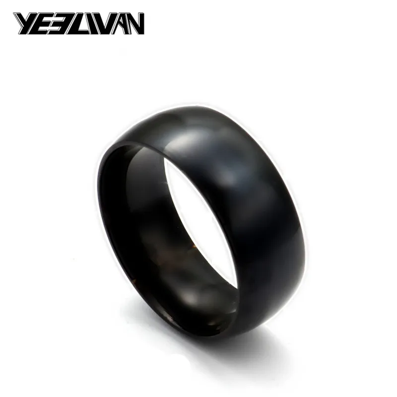 8 мм ширина панк свадебные кольца для мужчин и женщин титановая сталь золото черные кольца, ювелирные подарки