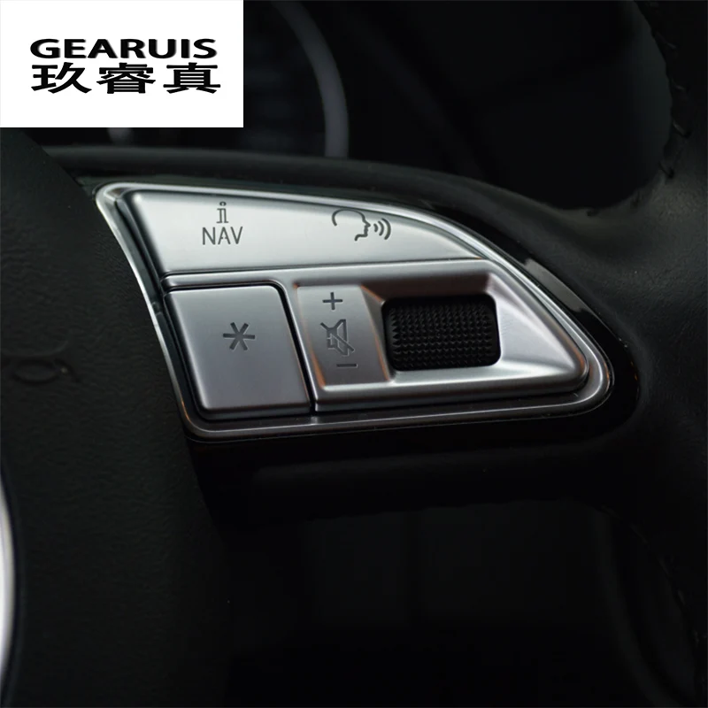 

Car styling Car steering wheel buttons Trim Cover sticker for Audi Q3 Q5 A1 A3 8V A4 B8 A5 A7 auto Accessories car covers