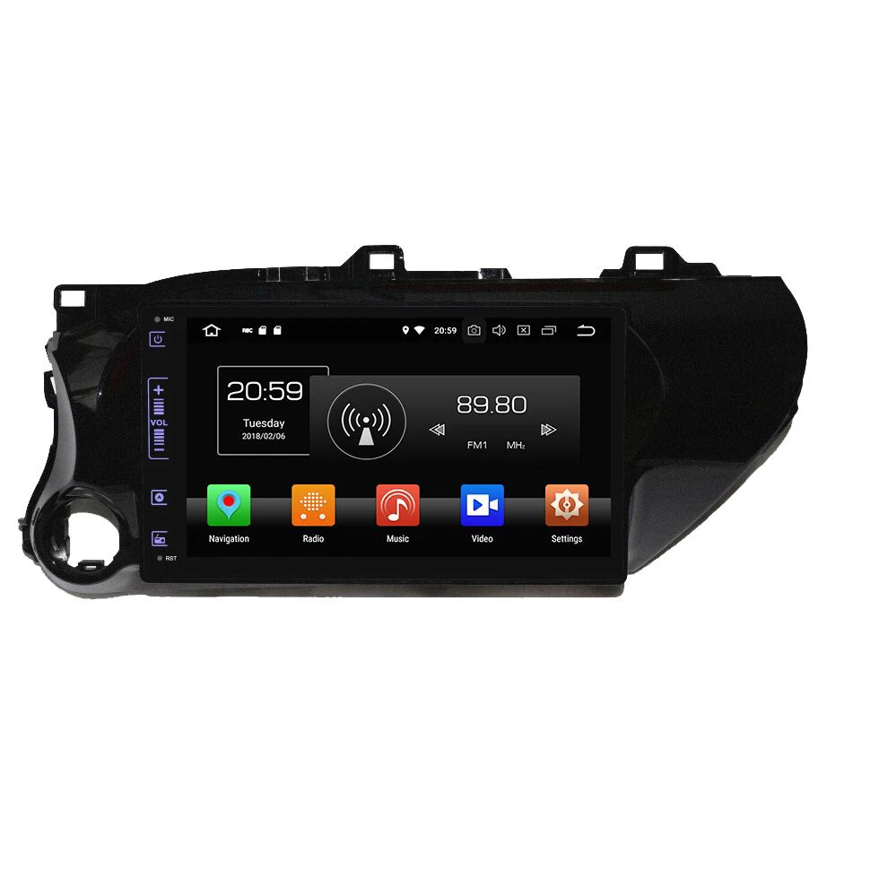 

Navirider Android 8.0 radio tape recorder octa Core 4GB RAM 32GB rom IPS screen for Hilux 2018 1080P GPS headunit