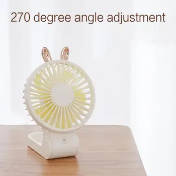 

270 Degree Adjustable Cute Rabbit Bear Mini USB Foldable Handheld Fan Easy to Carry Small Fan with Hanging Rope Summer Cooling