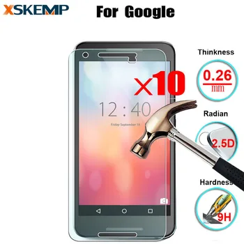 

XSKEMP 10Pcs 0.26mm No Fingerprint Glossy Tempered Glass For LG Google Nexus 4 5 5X Huawei 6 6P Shockproof LCD Screen Protector