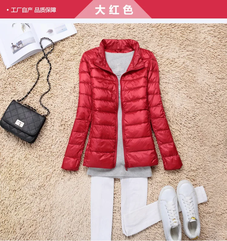 Sanishroly 2018 New Autumn Winter Women Thin White Duck Down Jacket Parka Female Ultra Light Down Coat Short Tops Plus Size S268 ralph lauren puffer jacket