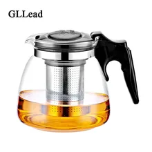 GLLead Горячая 900 мл термостойкий стеклянный чайник цветочный чайный набор чайник-кофейник большой емкости модные чайники с фильтром