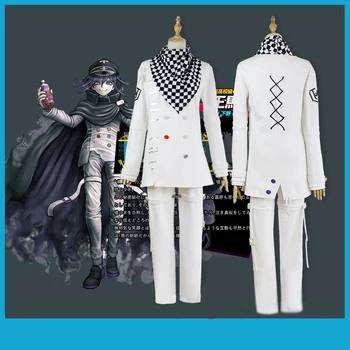 

Anime Danganronpa V3 Ouma kokichi Cosplay Costume Japanese Game School Uniform Suit Outfit Full set:jacket+pants+scarf+hat+cloak