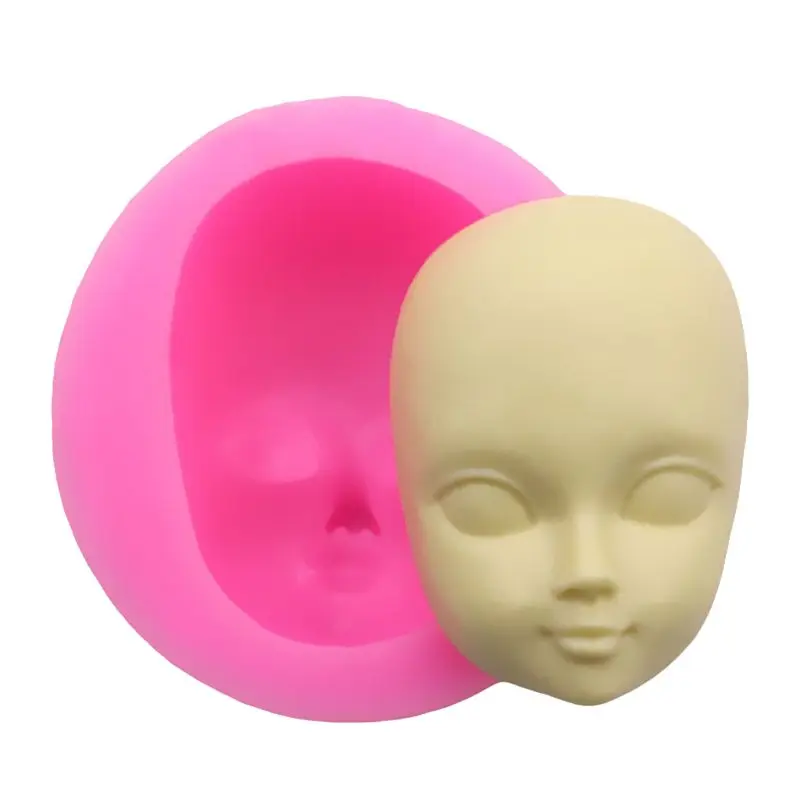 Пищевая силиконовая 3D форма головы для маленькой девочки, форма для шоколадного фондана, конфетное мыло, полимерная глина, форма для украшения