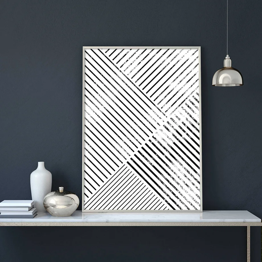 Abstract geometry Line Wall Art Canvas Painting Nordic Posters And Prints Black White Wall Pictures For Living Room Decoration