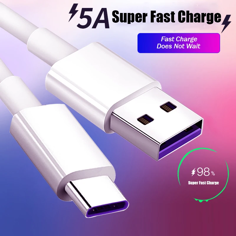 5A Supercharge Тип usb C кабель для huawei P20 Lite P30 Pro Быстрая быстрая зарядка Зарядное устройство USB c-кабель для samsung S10 S9 USBC провода