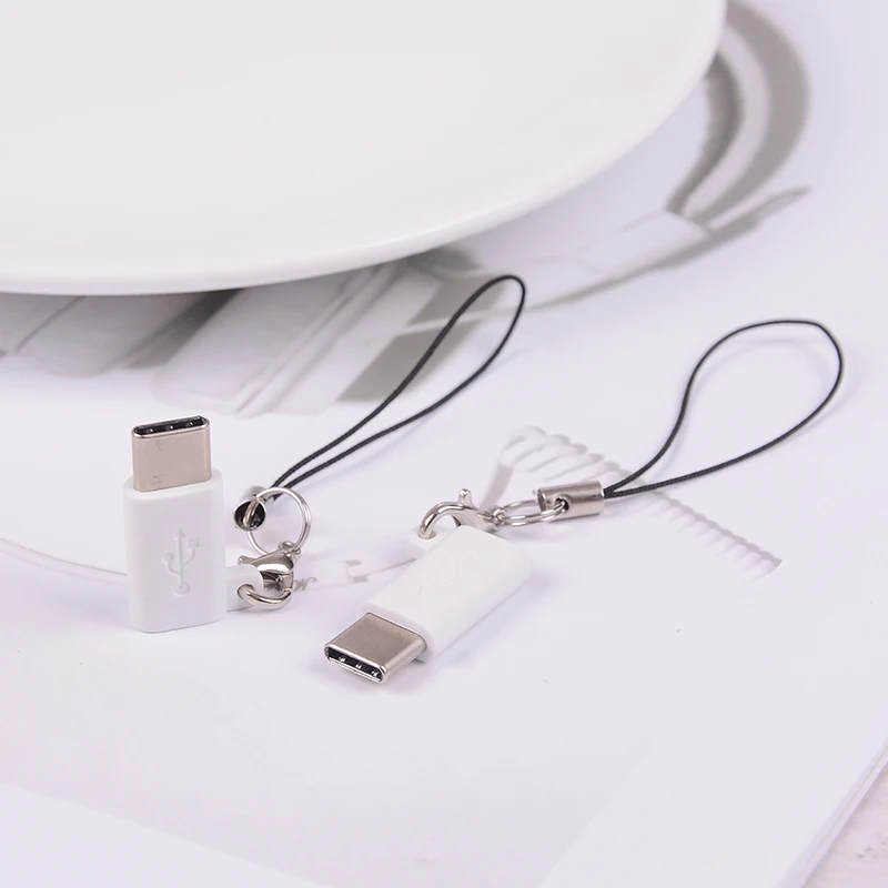 2 шт. Micro USB Женский к type C 3,1 штепсельный кабельный переходник зарядка и синхронизация данных USB конвертер для samsung S8/LG G5 G6 - Цвет: Белый