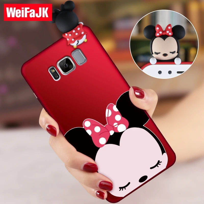 

WeiFaJK 3D Cute Cartoon Phone Case for Samsung Galaxy S9 S8 Plus Case Soft Silicone Matte Cover for Samsung Note 8 S7 Edge Case