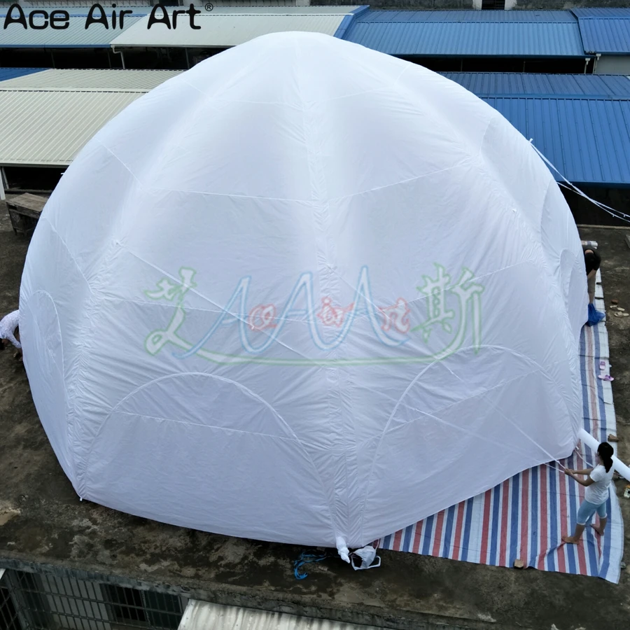  10 m diameter inflatable spider tentwhite oxford dome tent with removable door walls and 8 beams fo