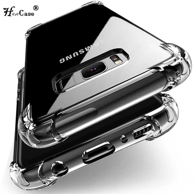 Противоударный Прозрачный мягкий силиконовый армированный чехол для Samsung Galaxy A50