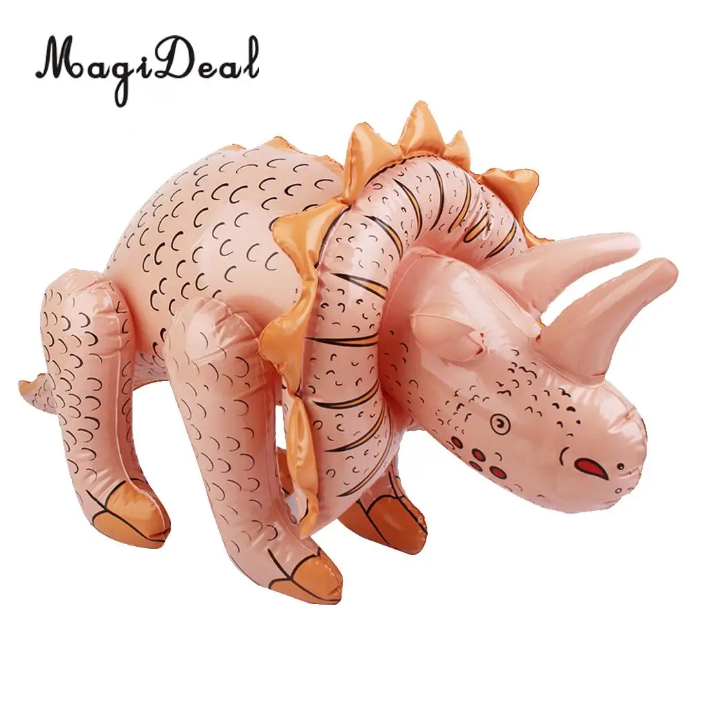 MagiDeal 1Pc PVC Inflatable Triceratops Dinosaur Kids Children Baby Party Favor Pool Beach Outdoor Animal Toy