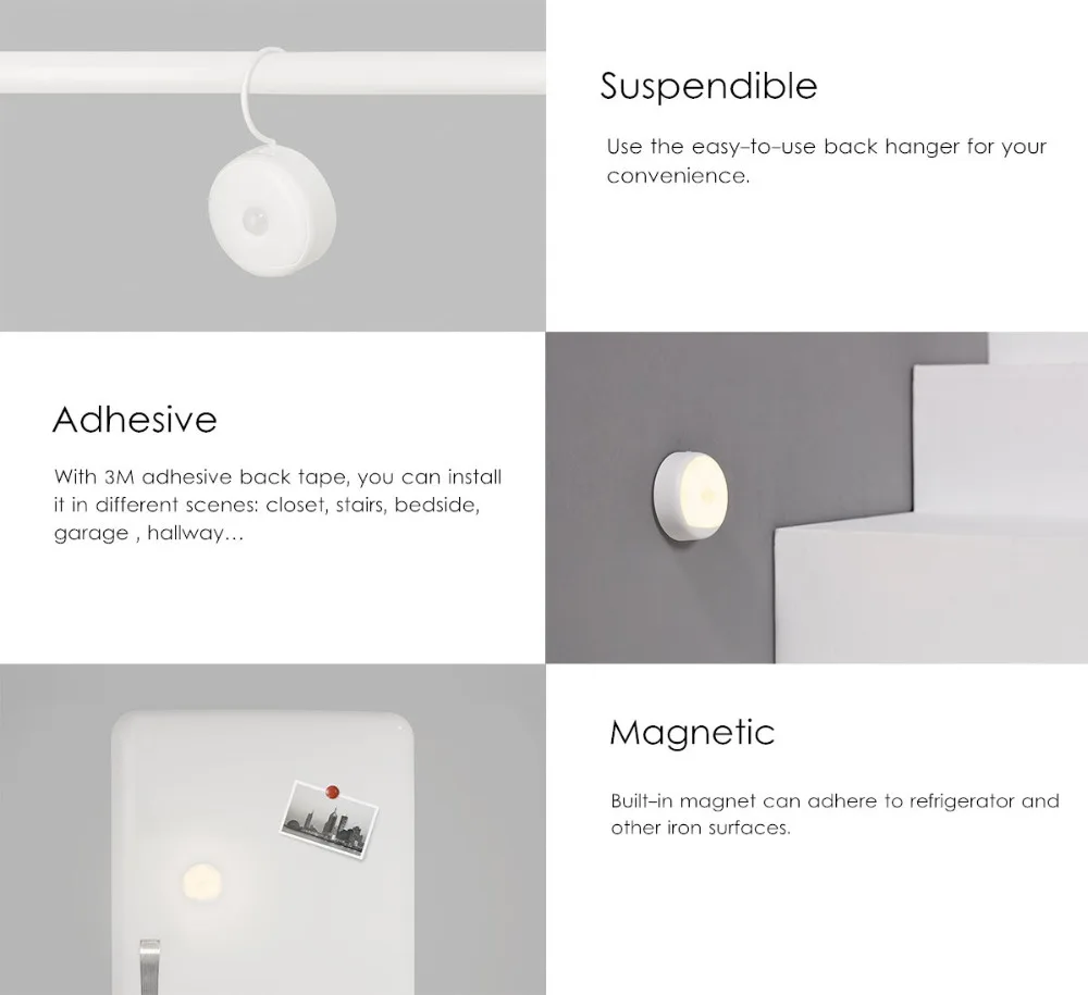 Xiaomi Yee светильник светодиодный перезаряжаемый датчик движения умный ночной Светильник инфракрасный пульт дистанционного управления гардероб прикроватный светильник