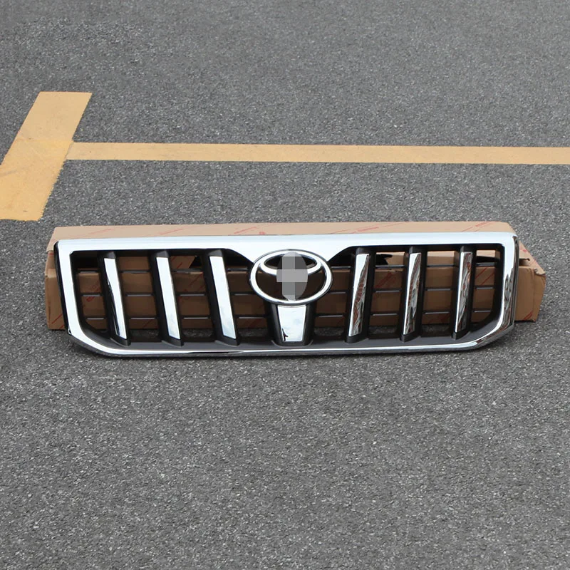 Аксессуары для стайлинга автомобилей ABS Хромированная передняя решетка с серебристой эмблемой подходит для Toyota Prado FJ120 LC120 2003-2009