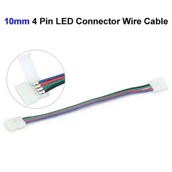 

100pcs 10mm 4pin LED Connector Wire Adapter For SMD 5050 3528 RGB LED Strip PCB Board Connectors Cable No Soldering