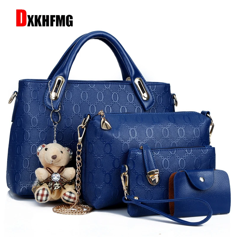 

4 Piece Fashion Women Bag 2018 High Quality Brand Handbag Casual Wild Shoulder Messenger Bag Women's Hand Bag Sac Demoda Bolsa