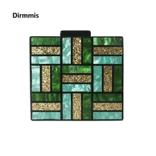 Бренд, модная женская вечерняя сумочка, милая зеленая золотая акриловая Сумочка, роскошная квадратная сумочка для вечеринки, выпускного, свадьбы, повседневные винтажные клатчи