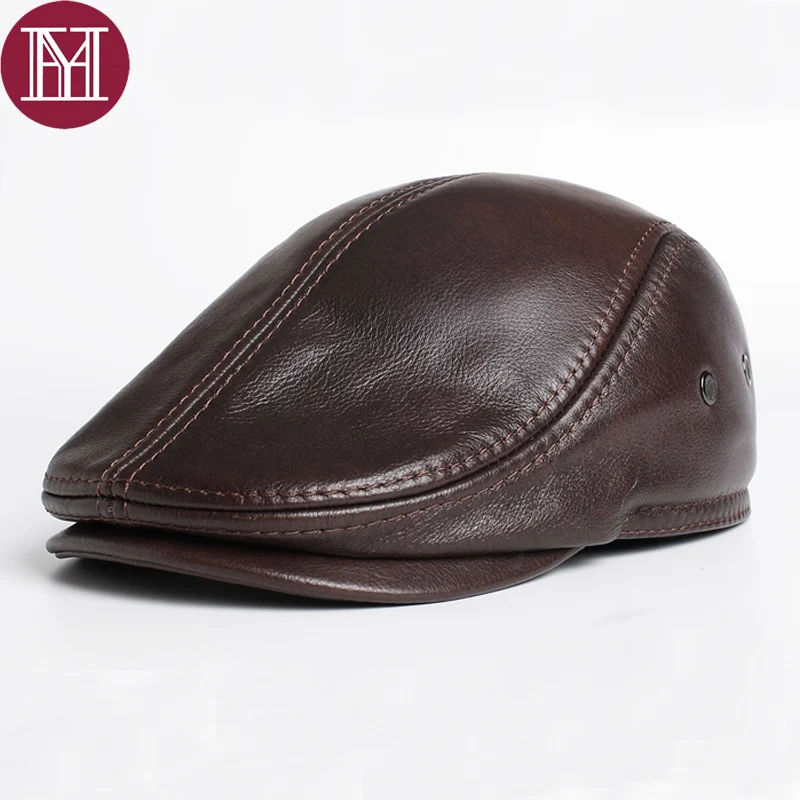 Prix pour 2017 Marque Nouveau style Hommes de Cuir Véritable véritable casquette de baseball marque Gavroche/Béret Chapeau d'hiver chaud casquettes chapeaux chapeau de peau de vache Prix pour 2017 Marque Nouveau style Hommes de Cuir Véritable véritable casquette de baseball marque Gavroche/Béret Chapeau d'hiver chaud casquettes chapeaux chapeau de peau de vache