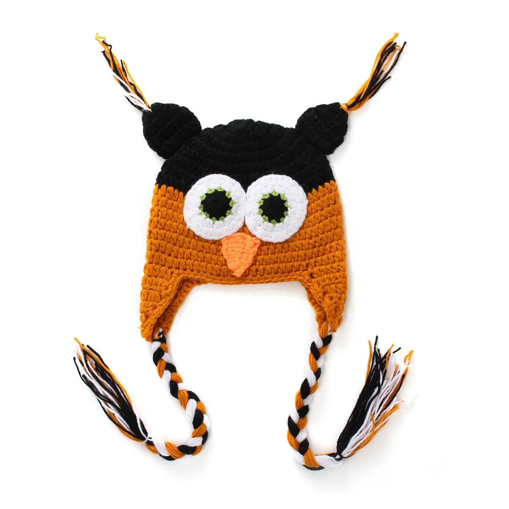 Multicolor Owl Crochet Knitted Baby Hat Animal Style Baby Hat Caps