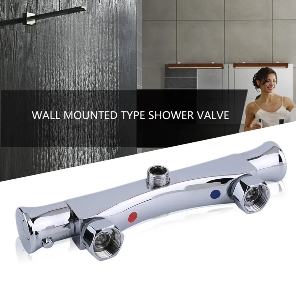 

Newest Wall Mounted Type Chrome Plated Shower Valve Tap Round Thermostatic Bar Mixer Mixing Valve Bathroom Shower Faucet