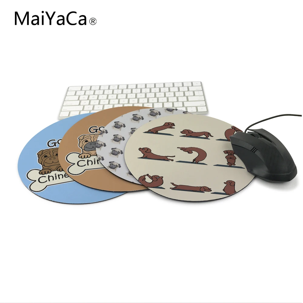 

MaiYaCa Dachshund Yoga New Small Size Round Mouse Pad Non-Skid Rubber Pad High quality mouse pad cheap price