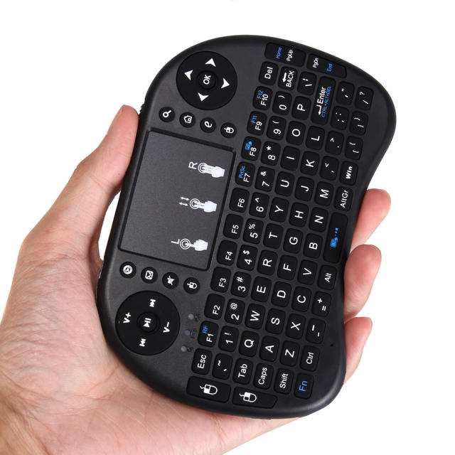 Black Wireless Mini Keyboard with Air Mouse Function