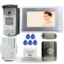 ENVÍO LIBRE 7 “Sistema de Videoportero De Intercomunicación 1 Monitor + Visión Nocturna Cámara RFID + Mute Cerradura de Control Eléctrico En Stock