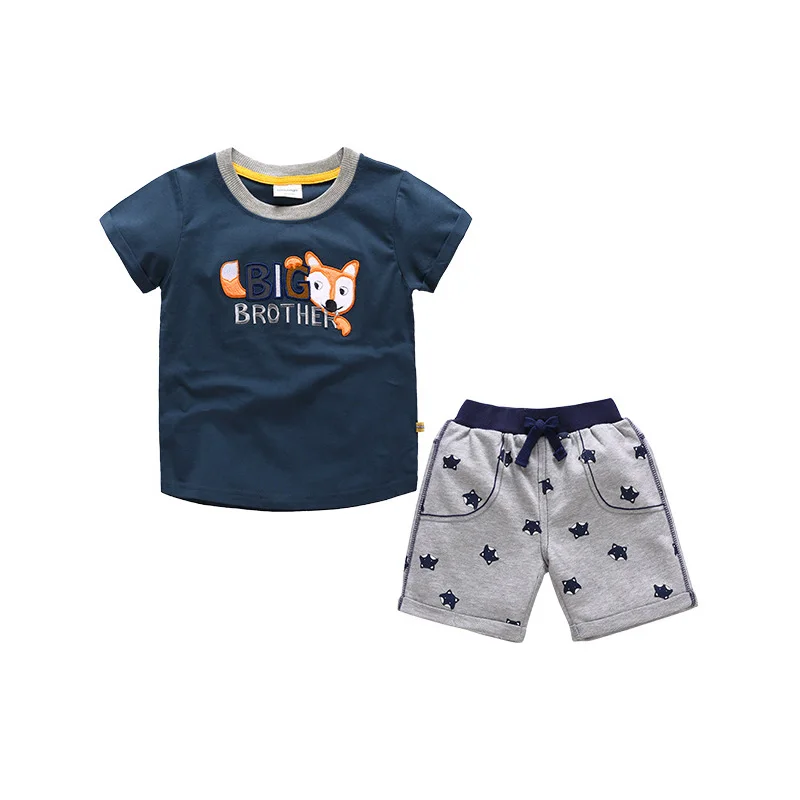

BAOZIWO New Boys Summer Kids Set Baby Boy Clothes Short-Sleeved T-Shirt + Pants Children Suit 2PC Children Clothing