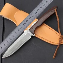 Benys дамасский фиксированный нож с Дамасским стальным лезвием Открытый походный нож тактические прямые ножи с охотничьими кожаными инструментами