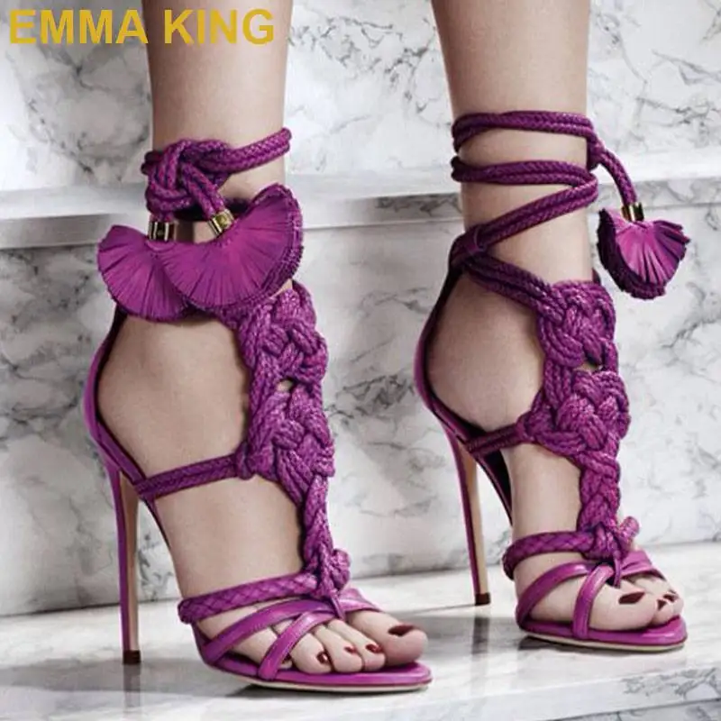 purple and green heels