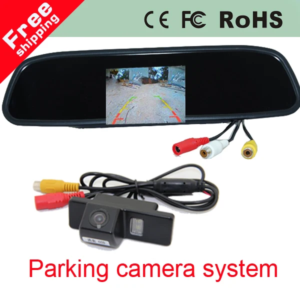 Car monitor rearview mirror with Car Rear View REVERSE CAMERA for