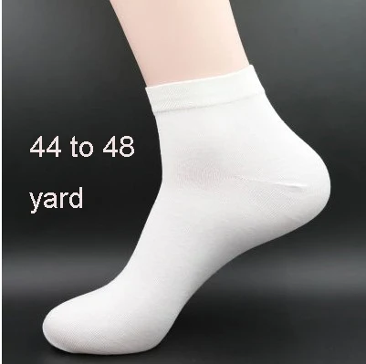 Fcare 10 шт = 5 пар 43-46 или 44-48 мужские хлопковые Элитные calcetines носки свободного размера плюс носки-башмачки короткие носки - Цвет: white 44 to 48 short