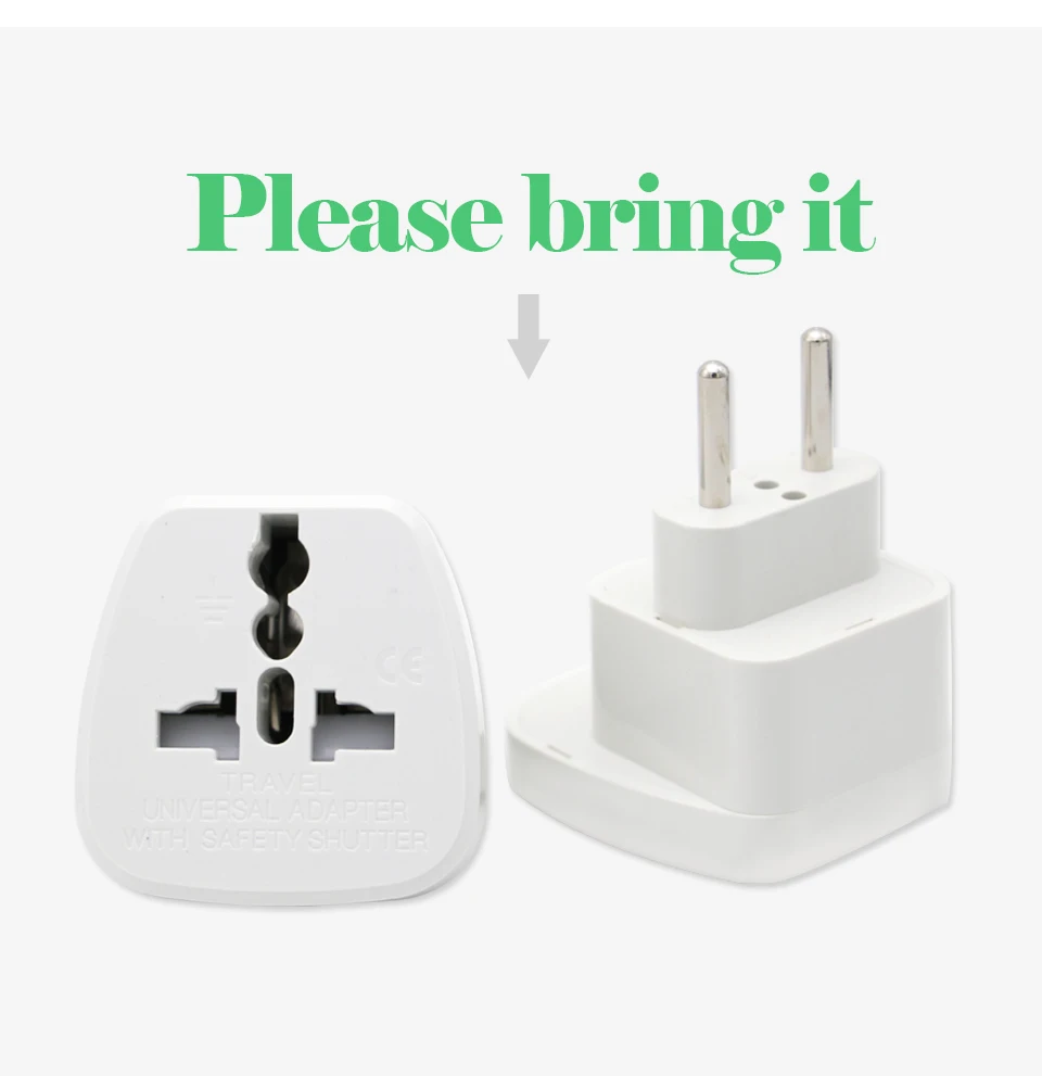 1pc 250V10A AU UK US To EU Plug Power Adapter White Color Travel Power Plug Adaptor Converter Wall Charger 2 Round Pin Socket (3)