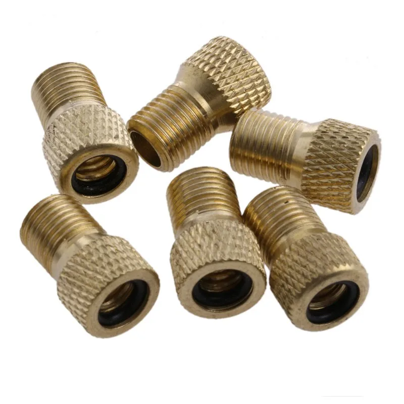 6 X Brass Bicycle Bike Presta to Schrader Adapter Valve Converter Pump