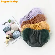 Новые для маленьких девочек хлопок Треугольники Брюки Лето Лолита Стиль Свободные шнурок Короткие штаны для девочек хлеб шорты 9 months to 3 years Old