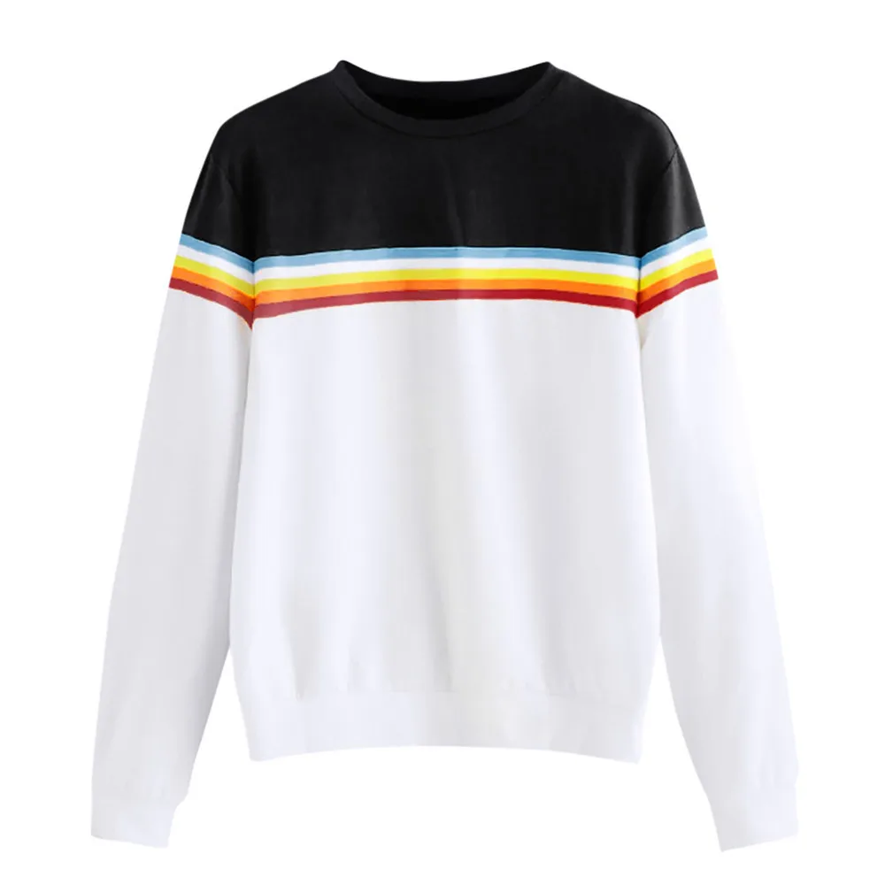 Buy Striped Woven Tape Detail Sweatshirt Women O Neck