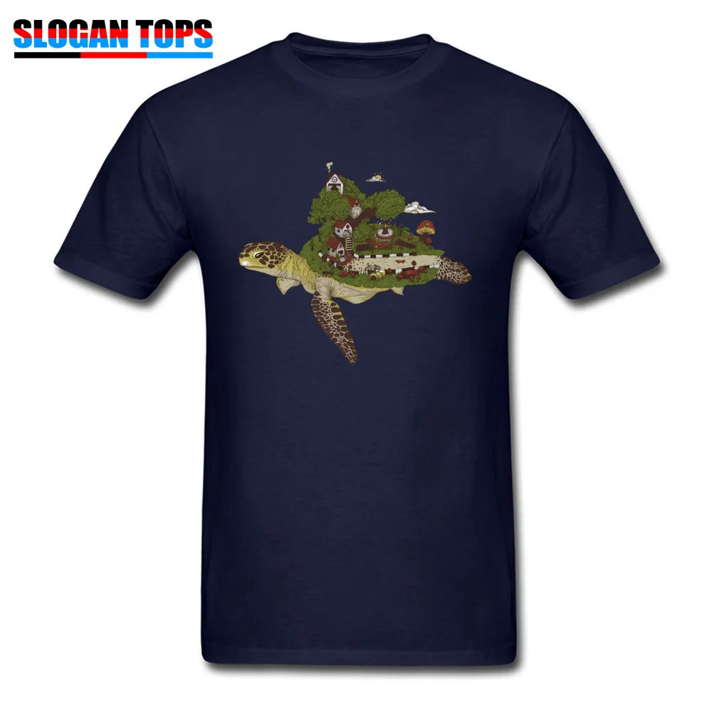 Comics Turtle island Mens T-shirts Newest Father Day Short Sleeve O-Neck 100% Cotton Tops Shirts Custom T Shirt Turtle island navy