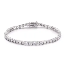 3 мм 925 пробы Серебряный кластер круглый черный CZ Ziron теннисные браслеты «pulseras Pulseira» браслет для женщин ювелирные изделия подарок для подруги