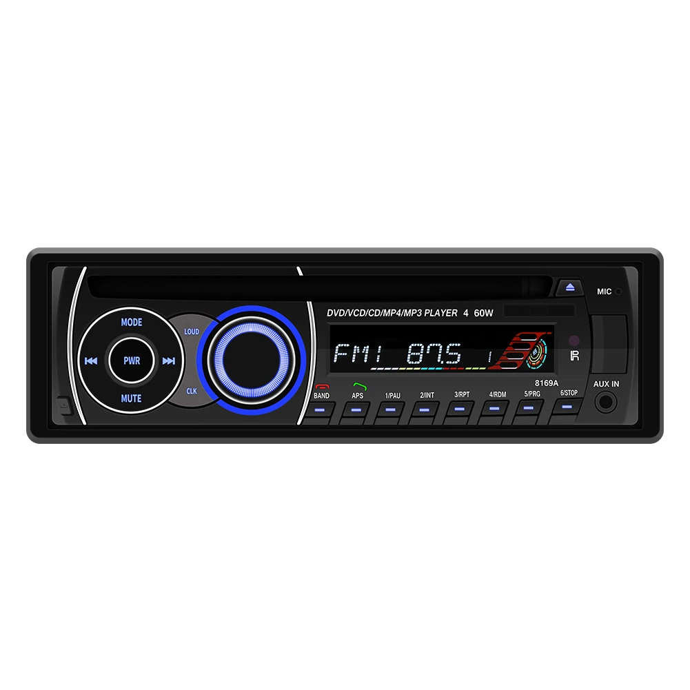 

1 Pcs 8169A Detachable Panel Car DVD Radio Bluetooth FM Receiver CD VCD MP3 SD USB 12V In-dash 1 Din Car Multimedia Player