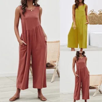 

2019 Women's Jumpsuit Holiday Casual Jumpsuit Women's Summer Loose Jumpsuit 3.18