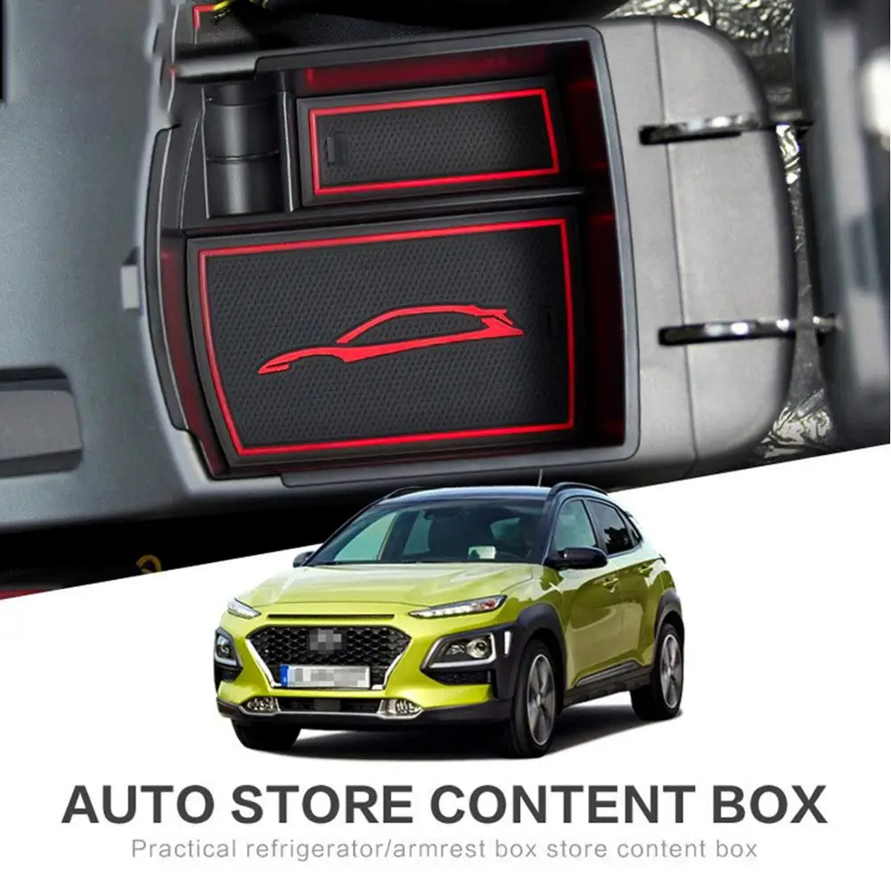 

RUIYA rubber non-slip mat storage box console center storage box for i30 PD armrest box internal center armrest storage box