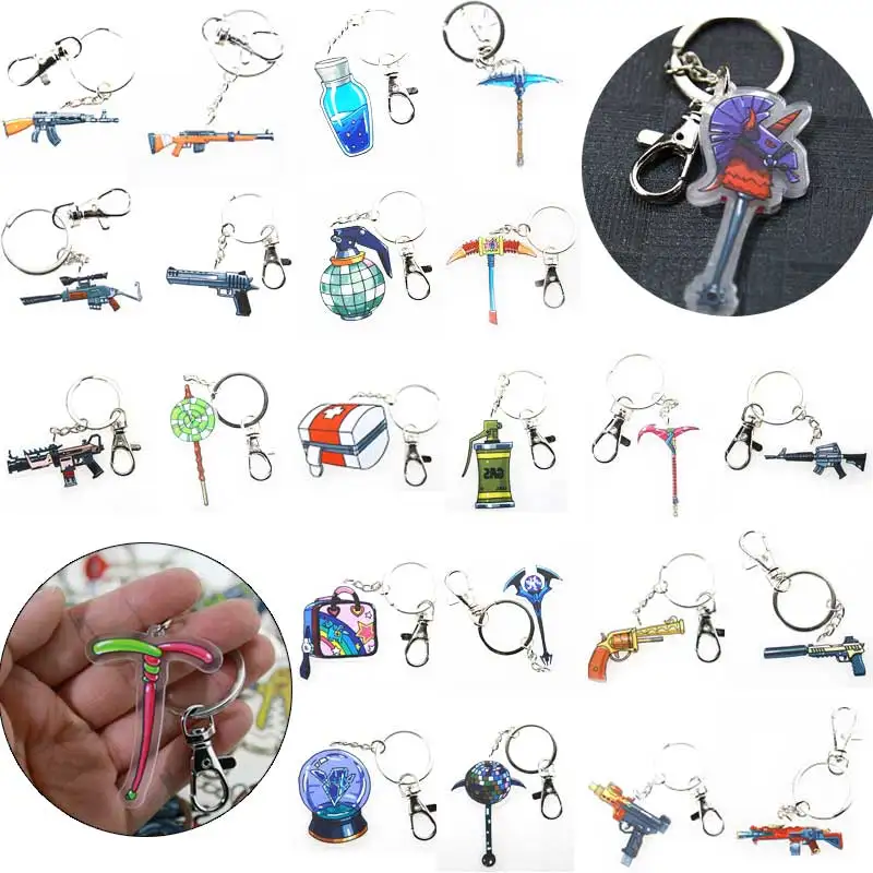 

Fort Night Battle Royale Acrylic Model Toys Fortnited Game Accessories Action Figure Metal Fortnight Weapon Keychain Kids Gifts