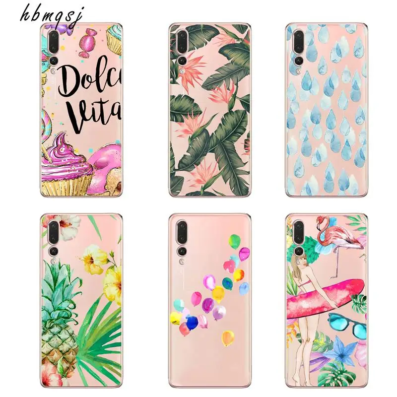 Cartoon cool cute summer beach for huawei p20 p10 p9 p8 lite 2017 pro case silicone soft tpu phone back cover |
