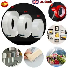 Прозрачный двухсторонний захват ленты бесследный моющийся с адгезионным покрытием лента нано Невидимый гель прозрачная клейкая лента