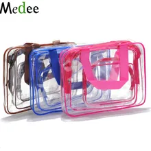 Прозрачная косметичка из ПВХ, 3 шт./набор, дорожная косметичка, женская косметичка Bolso Cosmetiquera Mujer UBM058