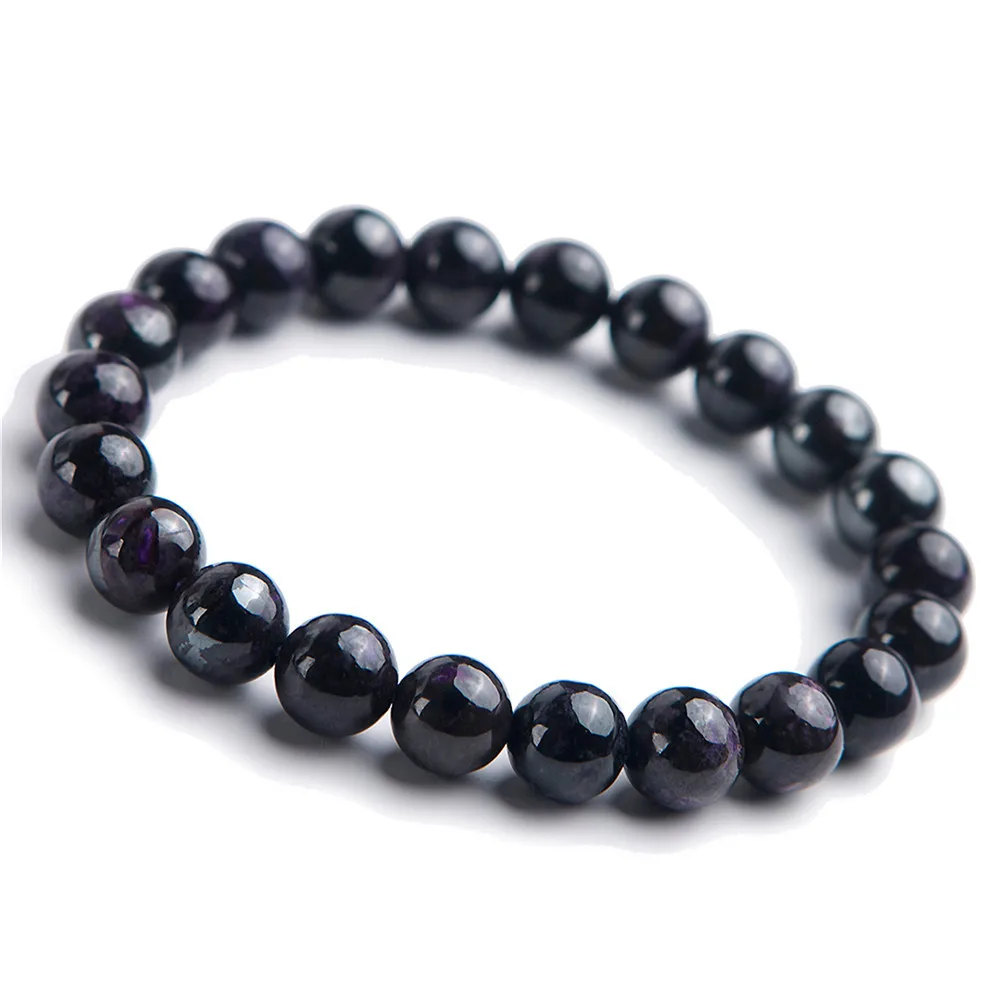 

Natural Sugilite Bracelet Jewelry Genuine Stone Purple Gems Crystal Stretch Round Bead Bracelet For Women Men